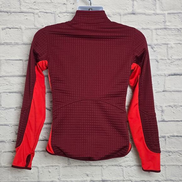 Nike Jacket Womens Size Small Sphere Thermal Burgandy Orange Full Zip - Picture 2 of 16
